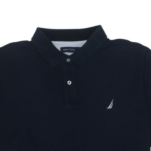 Nautica Men's Black Cotton Short Sleeve Polo Shirt XL Regular Fit