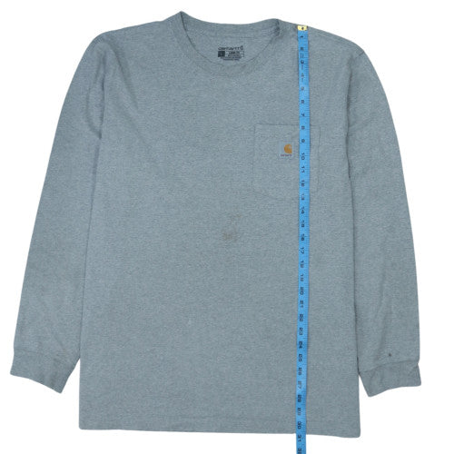 Carhartt Men's Grey Long Sleeve Relaxed Fit Jersey Work Shirt L