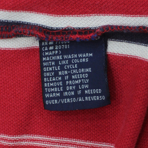 Tommy Hilfiger Men's Red Striped Polo Shirt XL Cotton Classic