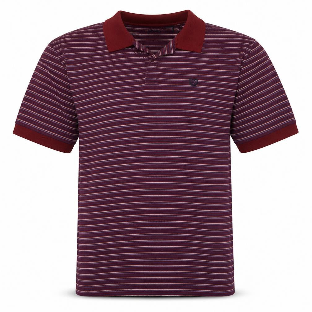 Chaps Men's Red Striped Short Sleeve Cotton Polo Shirt XL
