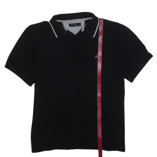Nautica Men's Black XL Collared Cotton Short Sleeve T-Shirt