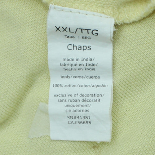 Chaps Men's Beige Short Sleeve Cotton Polo Shirt XXL Classic Fit