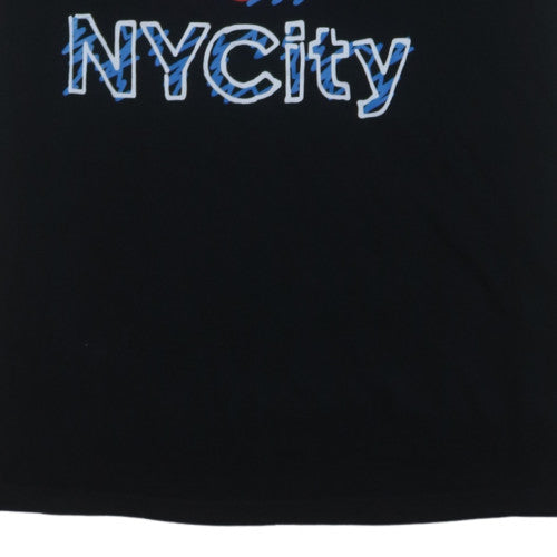 Adidas Men Black NYC Graphic Print Cotton T-Shirt Size L