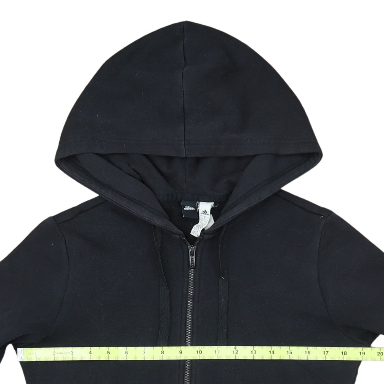 Adidas Men's Black Full Zip Hoodie M Cotton Blend Casual Sportswear
