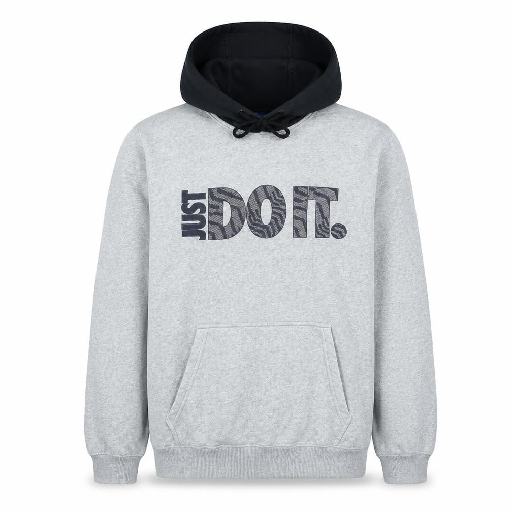 Nike Men's Grey Pullover Hoodie M Graphic Fleece Sportswear