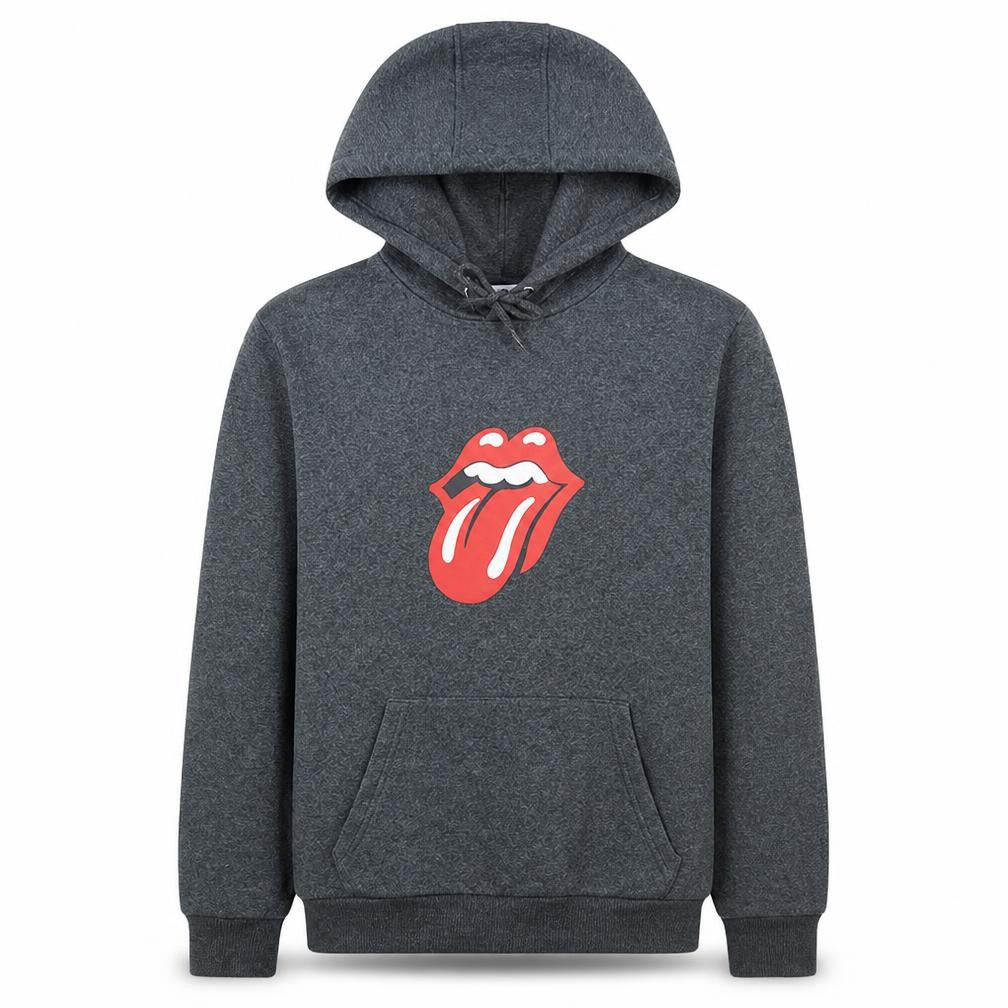 The Rolling Stones Men's Grey Pullover Hoodie M Graphic Fleece