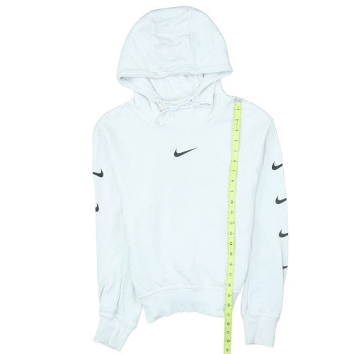 Nike Men's White XS Pullover Hoodie with Logo and Drawstring