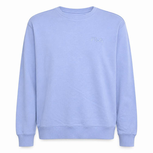 Fila Men's Blue Crew Neck Long Sleeve Cotton Blend Sweatshirt - Size L