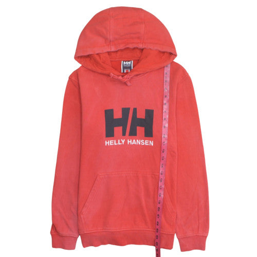 Helly Hansen Men's Red Pullover Hoodie S Logo Graphic Cotton Sweatshirt