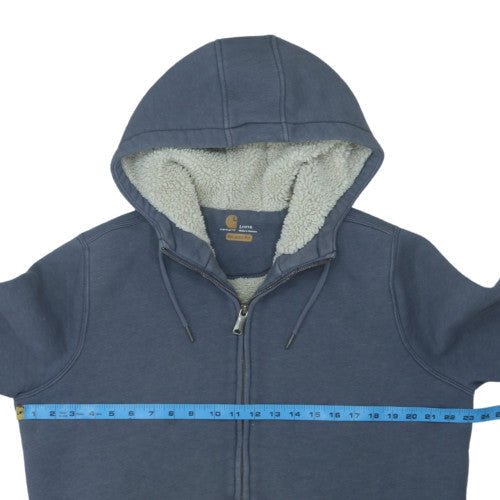 Carhartt Women's Blue Relaxed Fit Hooded Lined Jacket Size 14