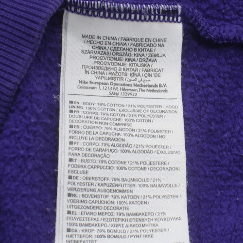 Nike Men’s Purple Pullover Fleece Hoodie Size L Regular Fit