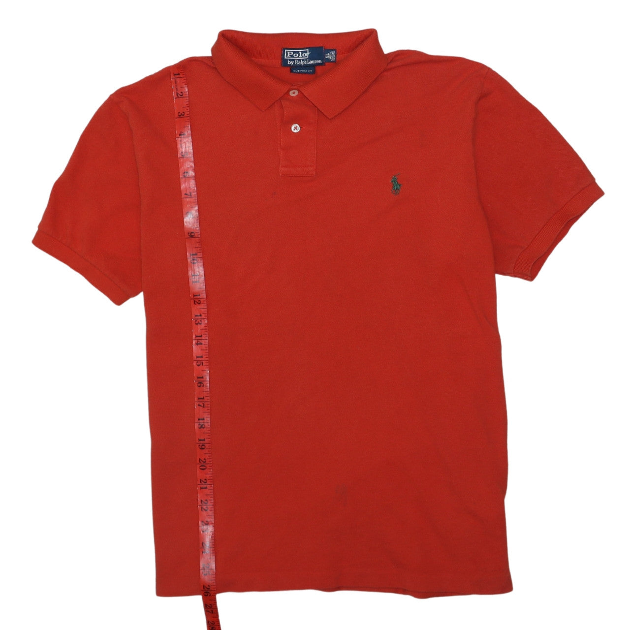 Ralph Lauren Men's Red Custom Fit Polo Shirt XL Cotton