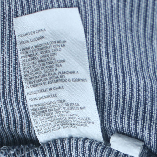 Nautica Men Blue Striped Short Sleeve Polo Shirt 2XL Cotton