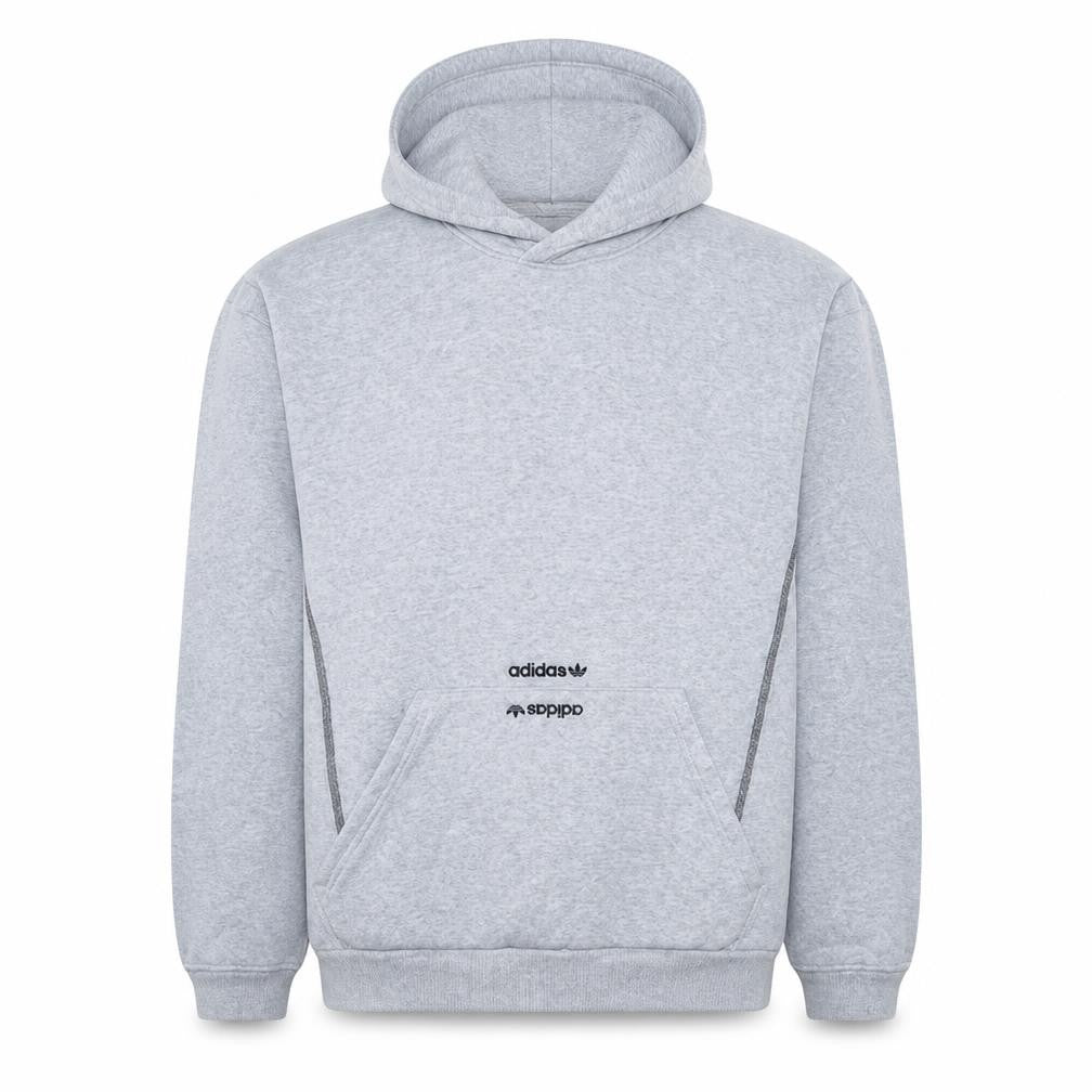 Adidas Men's Grey Pullover Hoodie Medium Fleece Sportswear