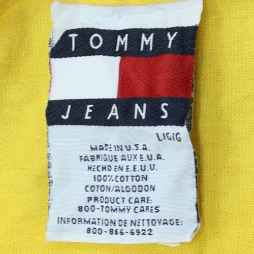Tommy Jeans Men's Yellow Hilfiger Denim Cotton T-Shirt Size L