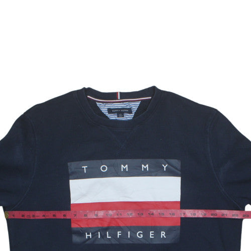 Tommy Hilfiger Men's Blue Logo Pullover Sweatshirt L