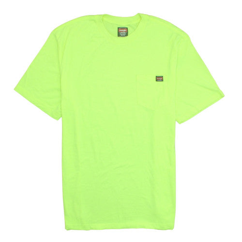 Wrangler Workwear Men's Neon Green 2XLT Crew Neck Short Sleeve T-Shirt