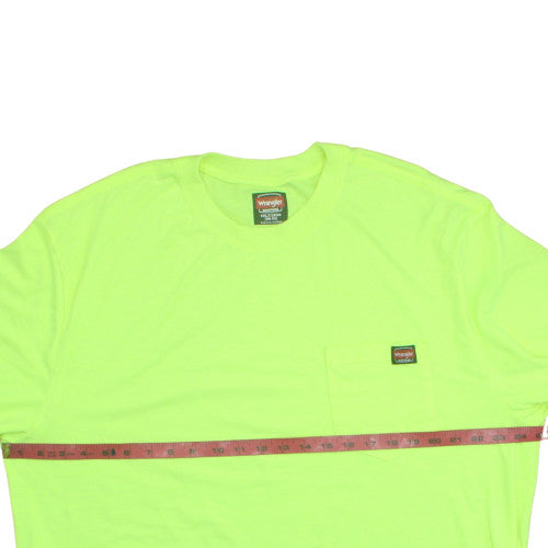 Wrangler Workwear Men's Neon Green 2XLT Crew Neck Short Sleeve T-Shirt
