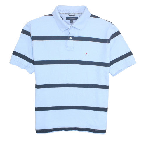 Tommy Hilfiger Men's Blue Striped Cotton Polo Shirt XL