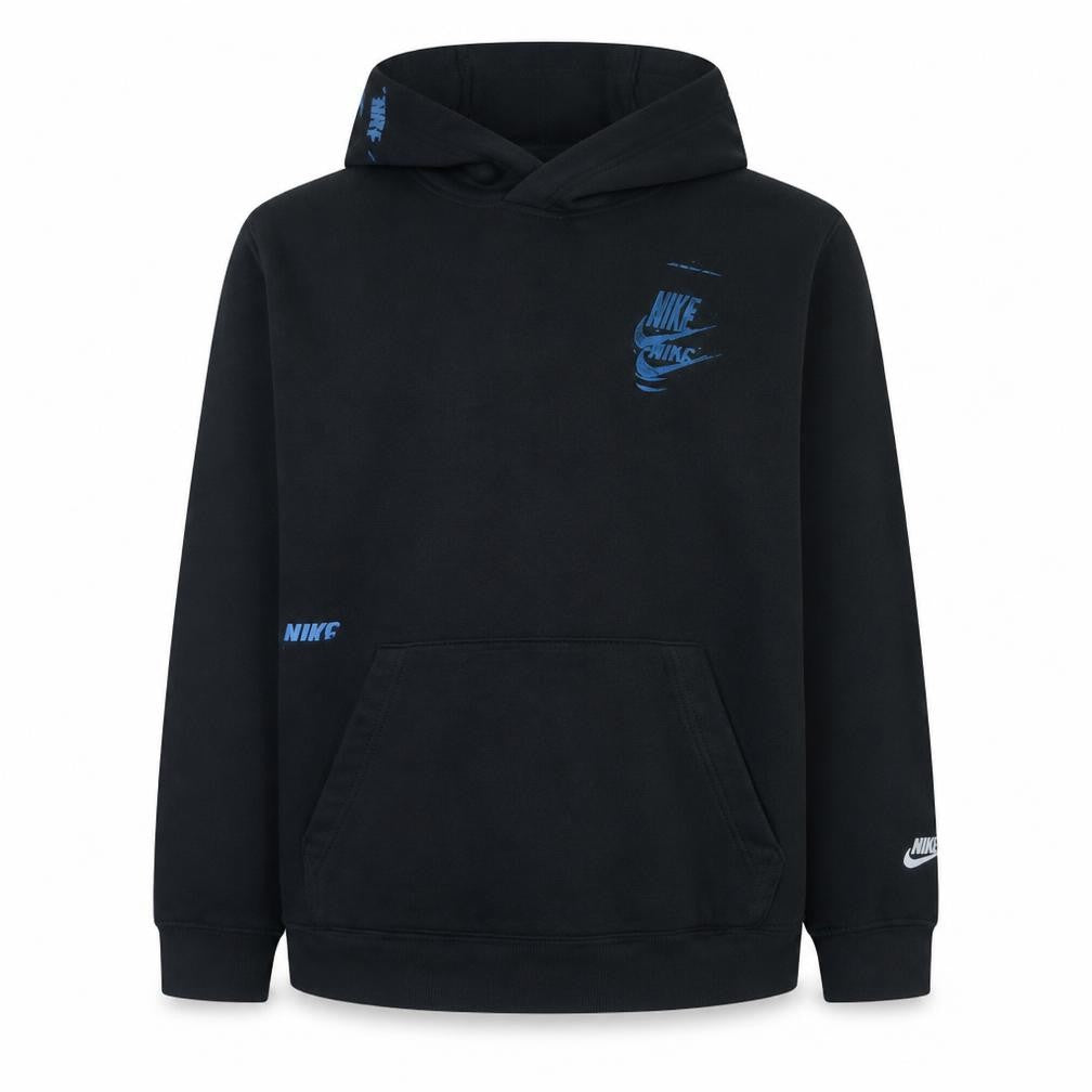 Nike Men's Black XL Pullover Hoodie with Blue Logo Graphic