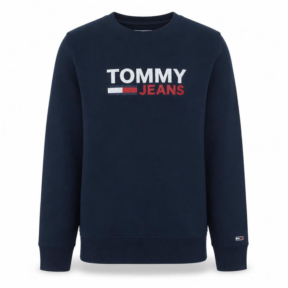 Tommy Jeans Men's Blue Crew Neck Logo Sweatshirt Size S
