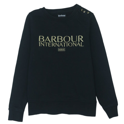 Barbour International Womens Black Size 8 Cotton Logo Sweatshirt