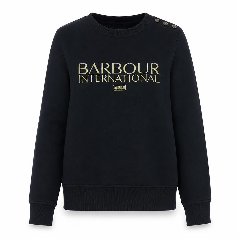 Barbour International Womens Black Size 8 Cotton Logo Sweatshirt