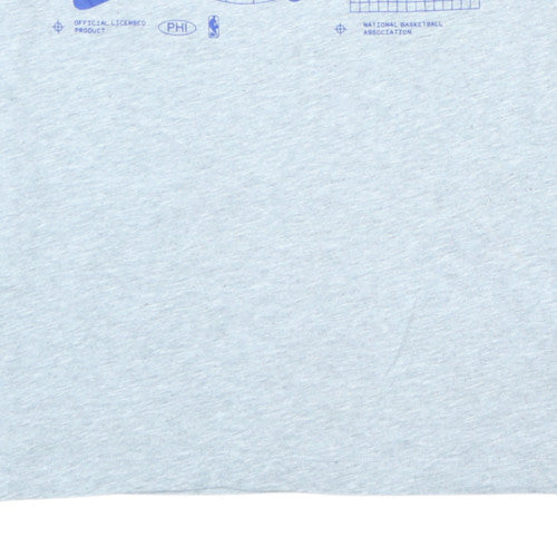 Nike Men's Grey Philadelphia 76ers Dri-Fit T-Shirt XL NBA Graphic Top