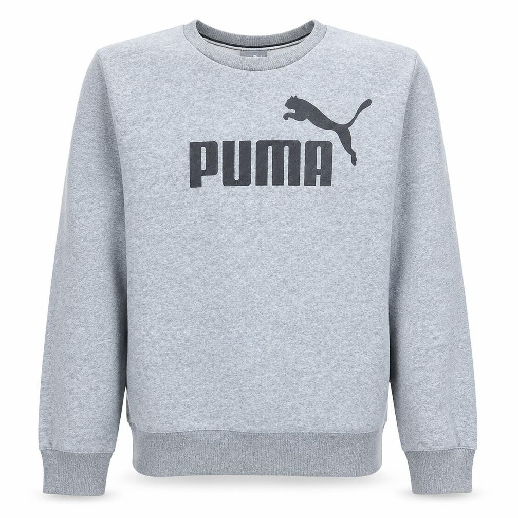 Puma Men's Grey Logo Crew Neck Pullover Sweatshirt M