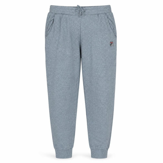 Front view of Fila Men's Grey Jogger Trousers M Regular Fit Cotton Blend