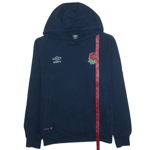 Umbro Mens Navy Hoodie England Rugby Rose Logo Size M Cotton Pullover