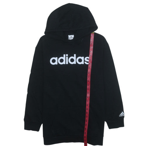 Adidas Womens Black Pullover Hoodie Medium Hooded Sweatshirt
