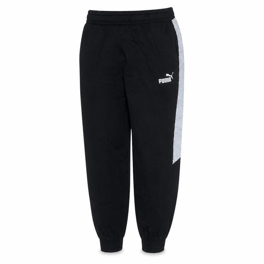 Front view of Puma Men's Black Jogger Sweatpants L Fleece Regular Fit