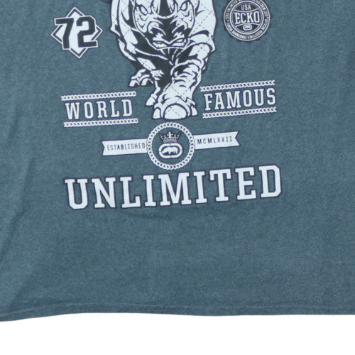 Ecko Unltd Mens Blue Graphic Short Sleeve Crew Neck T-Shirt XXL