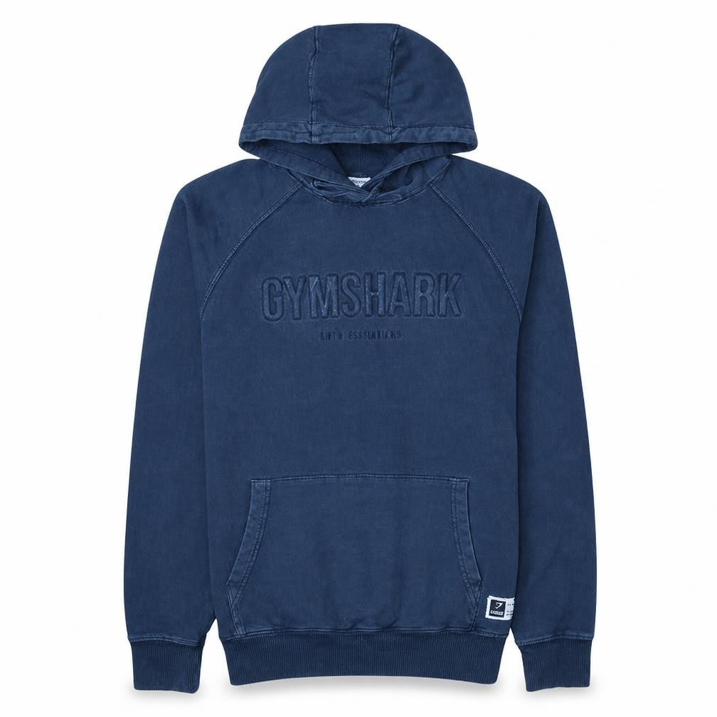Gymshark Men Blue Pullover Hoodie Size M Regular Fit Hooded Sweatshirt