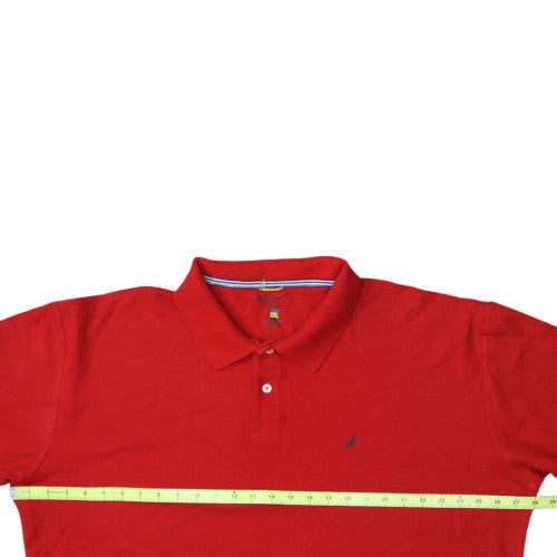 Nautica Men's Red 2XL Cotton Short Sleeve Polo Shirt