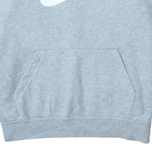 Nike Womens Grey Pullover Hoodie Large Cotton Logo Sweatshirt