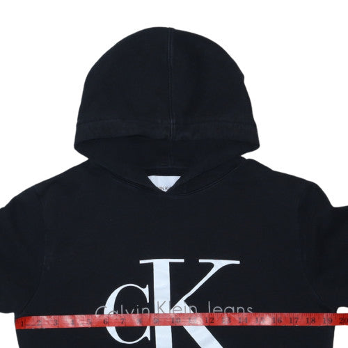 Calvin Klein Jeans Men’s Black Pullover Hoodie Small Logo Design