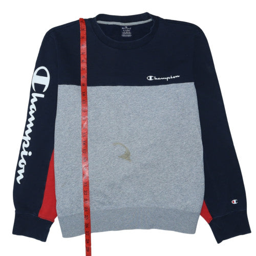 Champion Men's Blue Grey Red XL Pullover Sweatshirt Crew Neck Logo