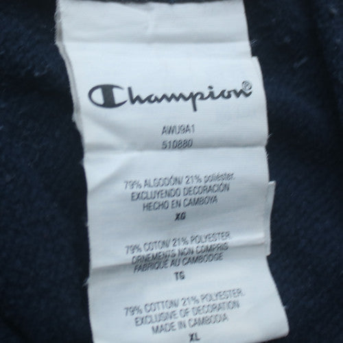 Champion Men's Blue Grey Red XL Pullover Sweatshirt Crew Neck Logo