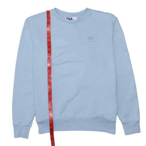 FILA Women Light Blue Crew Neck Pullover Sweatshirt Size L