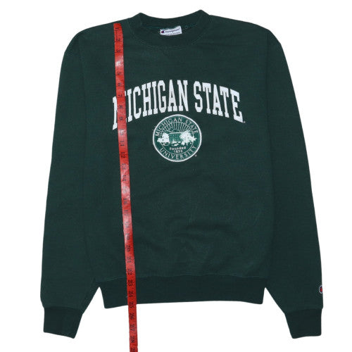 Champion Womens Green Michigan State Crew Neck Pullover Sweatshirt M