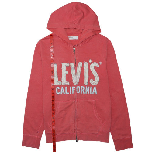 Levi's Women Coral Full Zip Hoodie Medium Cotton Blend