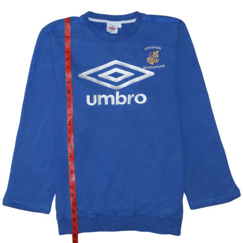 Umbro Mens Blue XL Crew Neck Pullover Sweatshirt Vintage Football Top