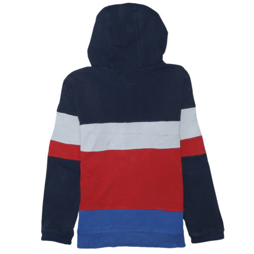 Adidas Boys Blue Colourblock Pullover Hoodie - Size 10 Years