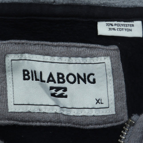 Billabong Men's Grey Full Zip Hoodie XL Cotton Blend Casual
