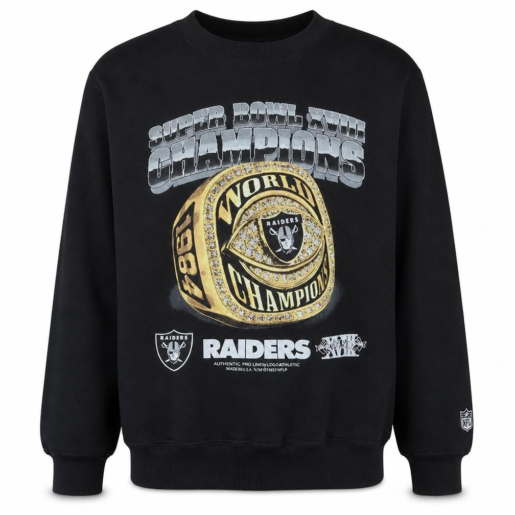 Cotton On Men’s Black Raiders Super Bowl Sweatshirt M Regular Fit