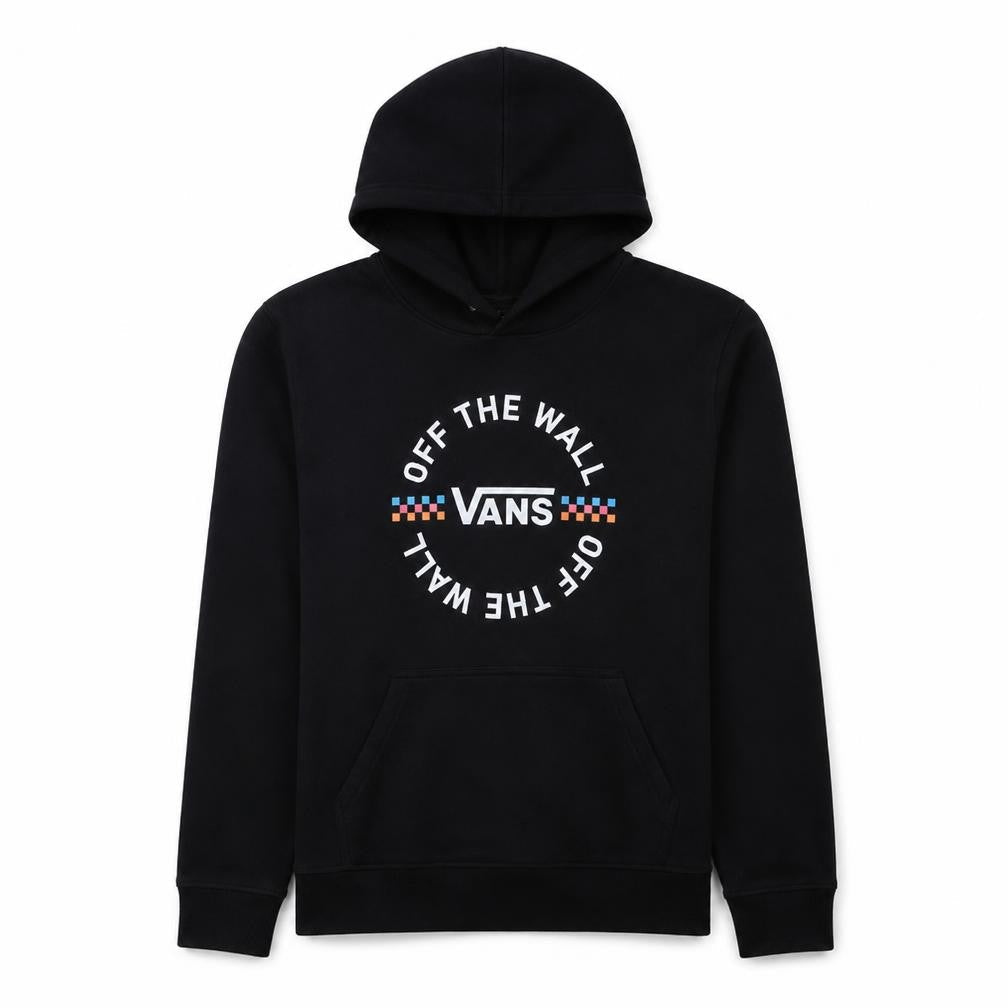 Vans Womens Black Pullover Hoodie L Cotton Blend Logo Sweatshirt