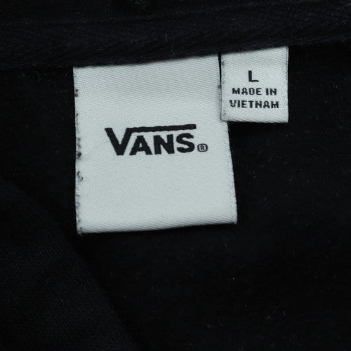 Vans Womens Black Pullover Hoodie L Cotton Blend Logo Sweatshirt