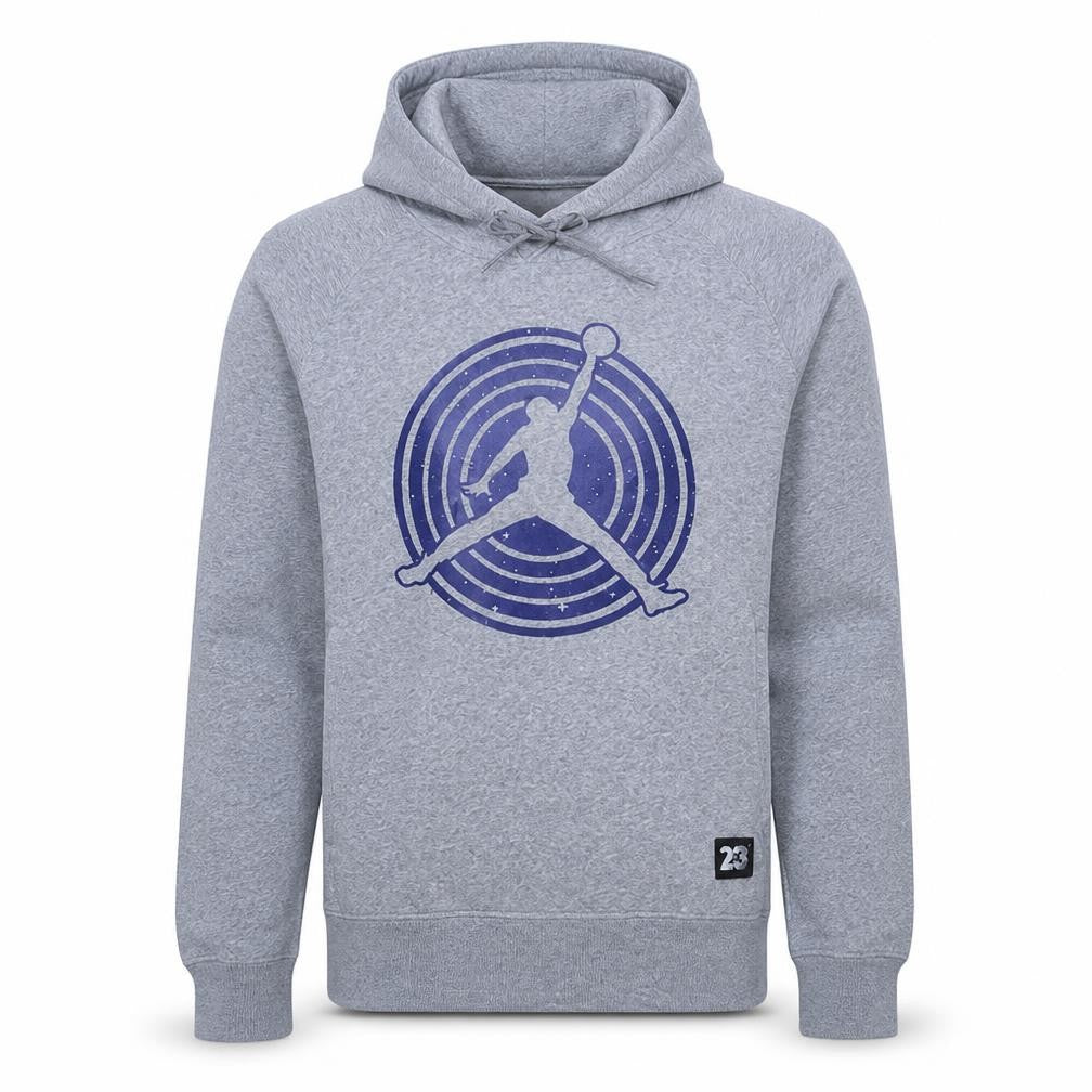 Nike Men’s Grey Pullover Hoodie M Graphic Sports Fleece
